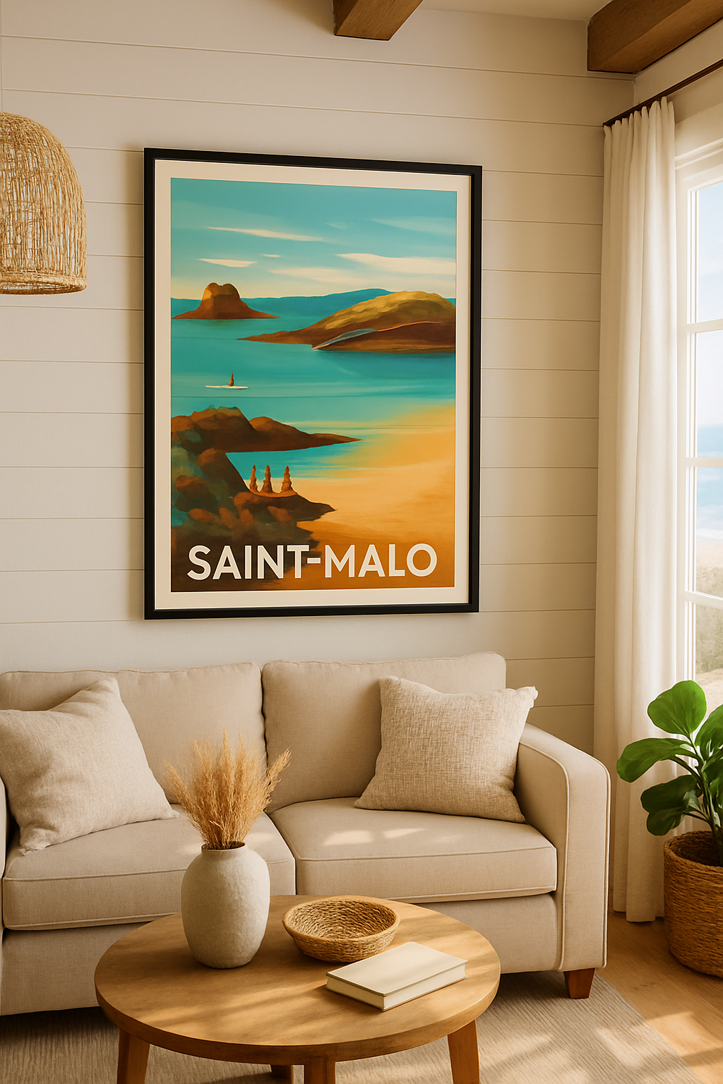 Ille-et-Vilaine France Affiche de Saint-Malo - Escapade maritime et plages dorées