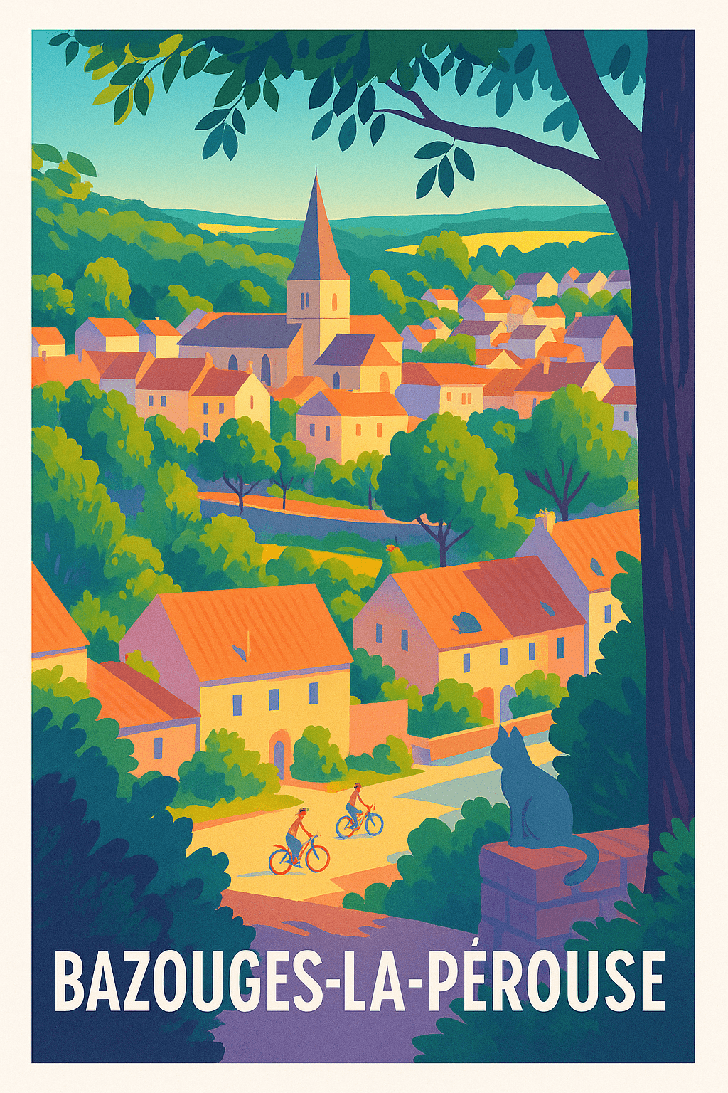 Ille-et-Vilaine France Pas de Cadre / 20 × 30cm Affiche de Bazouges-la-Pérouse - Charme bucolique et douceur de vivre
