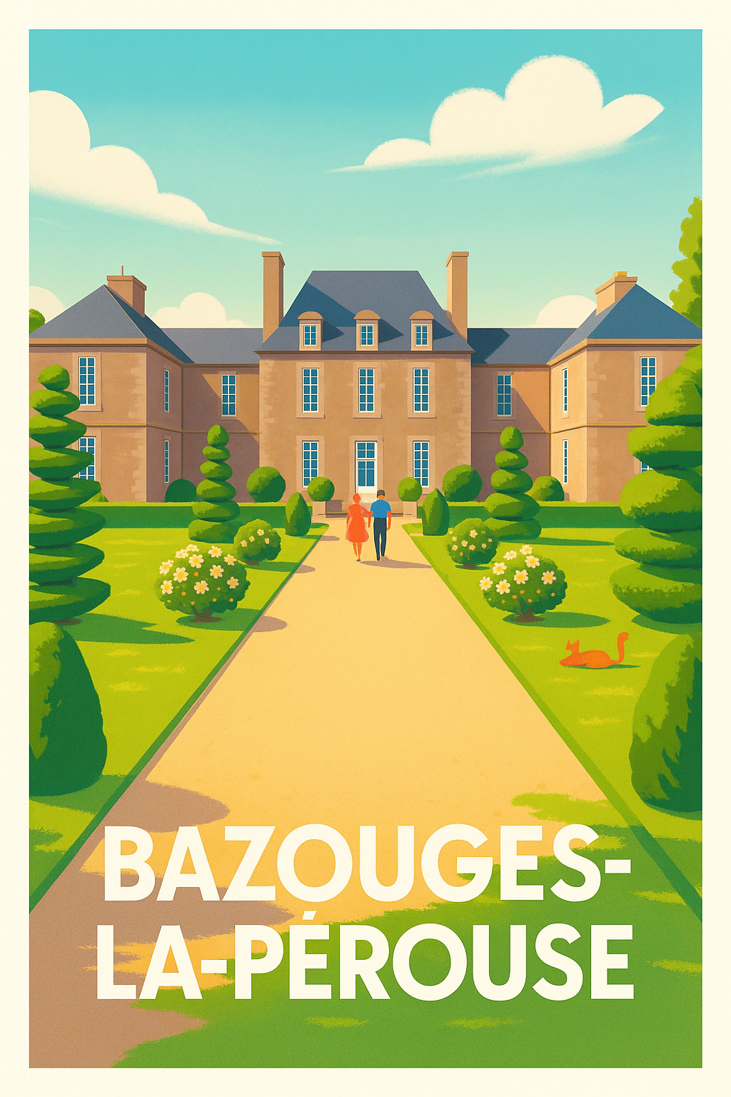 Ille-et-Vilaine France Pas de Cadre / 20 × 30cm Affiche de Bazouges-la-Pérouse - Élégance et sérénité au château