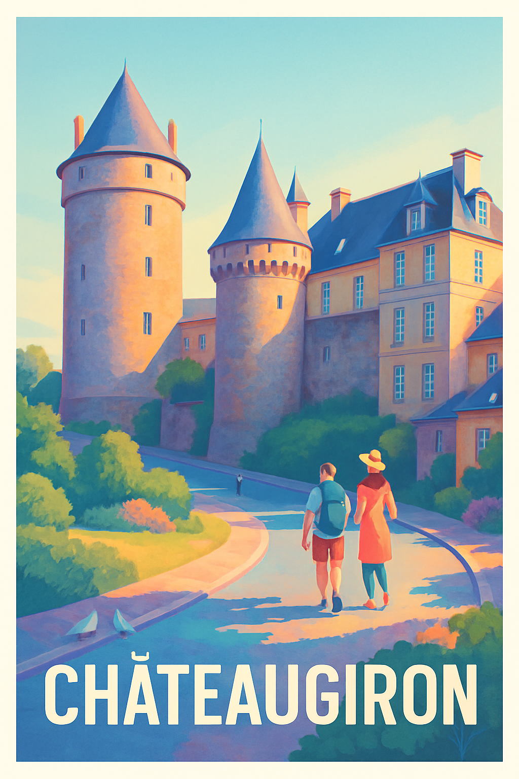 Ille-et-Vilaine France Pas de Cadre / 20 × 30cm Affiche de Châteaugiron - Promenade au cœur du patrimoine breton