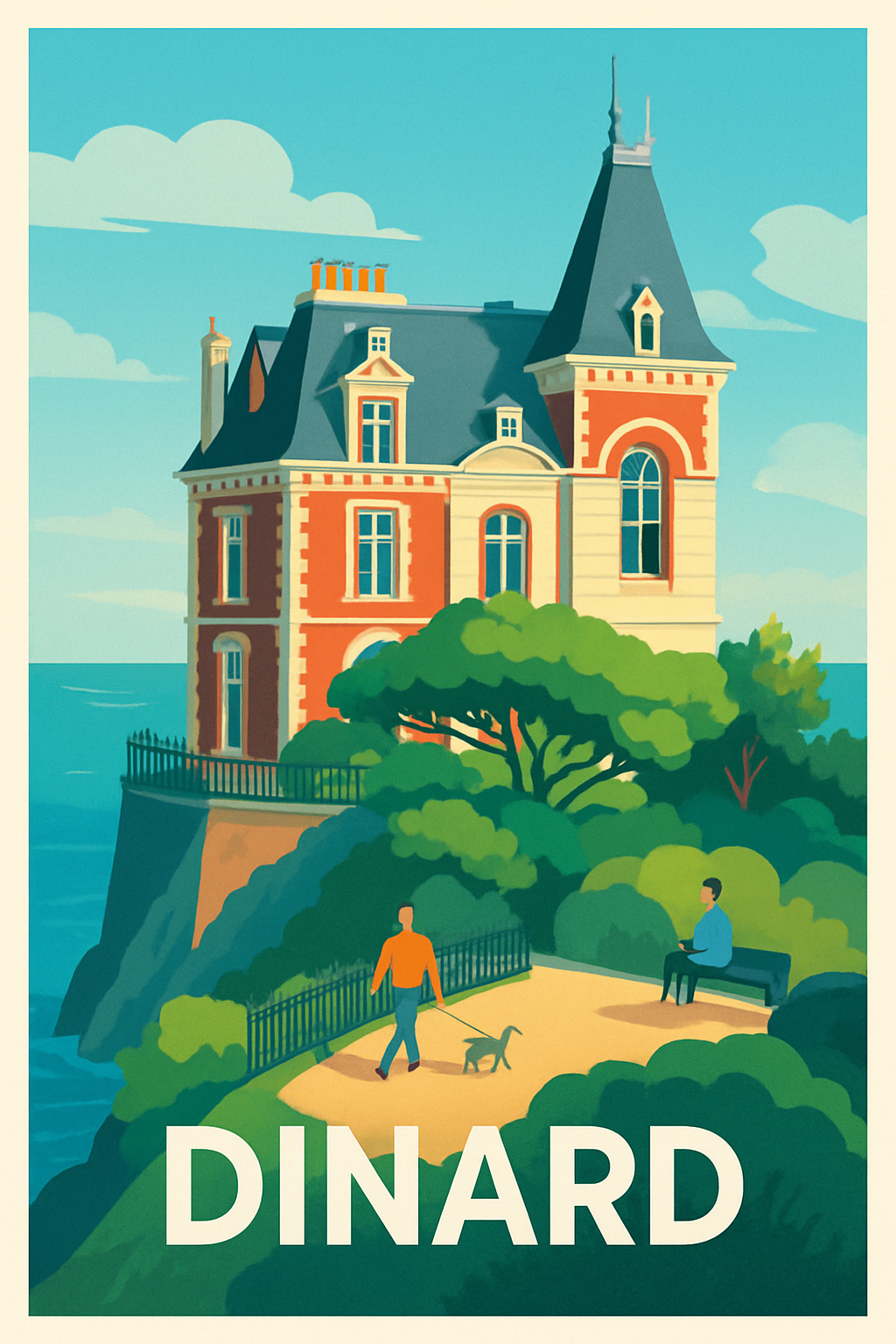 Ille-et-Vilaine France Pas de Cadre / 20 × 30cm Affiche de Dinard - Charme et quiétude en bord de mer