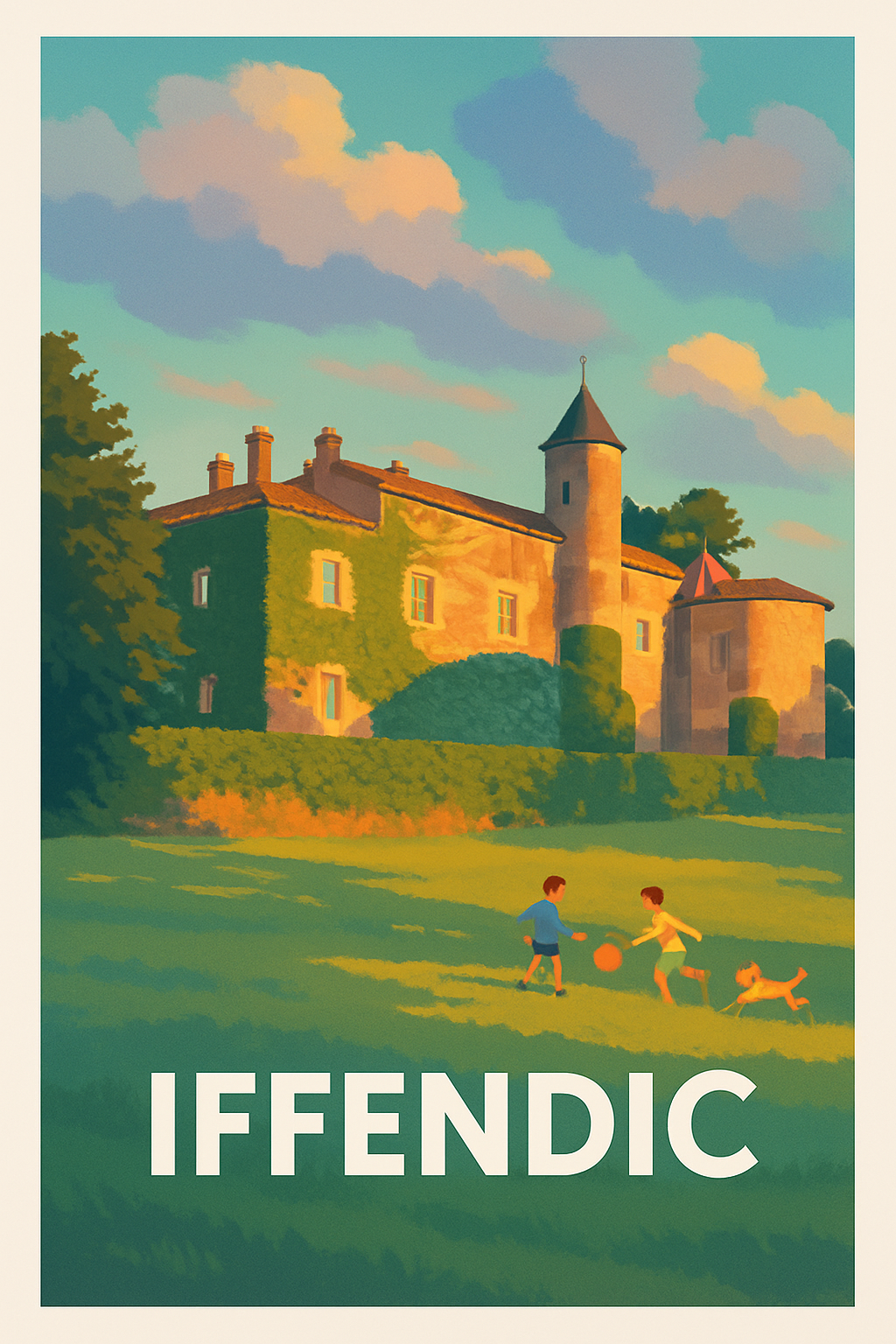 Ille-et-Vilaine France Pas de Cadre / 20 × 30cm Affiche de Iffendic - Douceur et charme breton