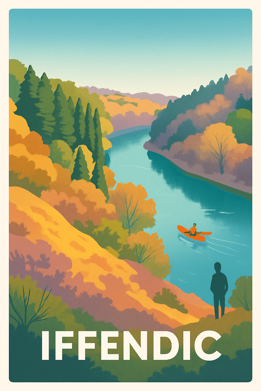 Ille-et-Vilaine France Pas de Cadre / 20 × 30cm Affiche de Iffendic - Sérénité et nature au fil de l'eau