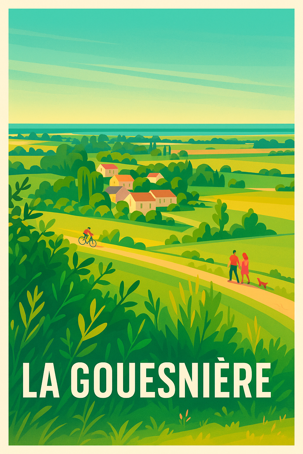 Ille-et-Vilaine France Pas de Cadre / 20 × 30cm Affiche de La Gouesnière - Charme champêtre et nature apaisante