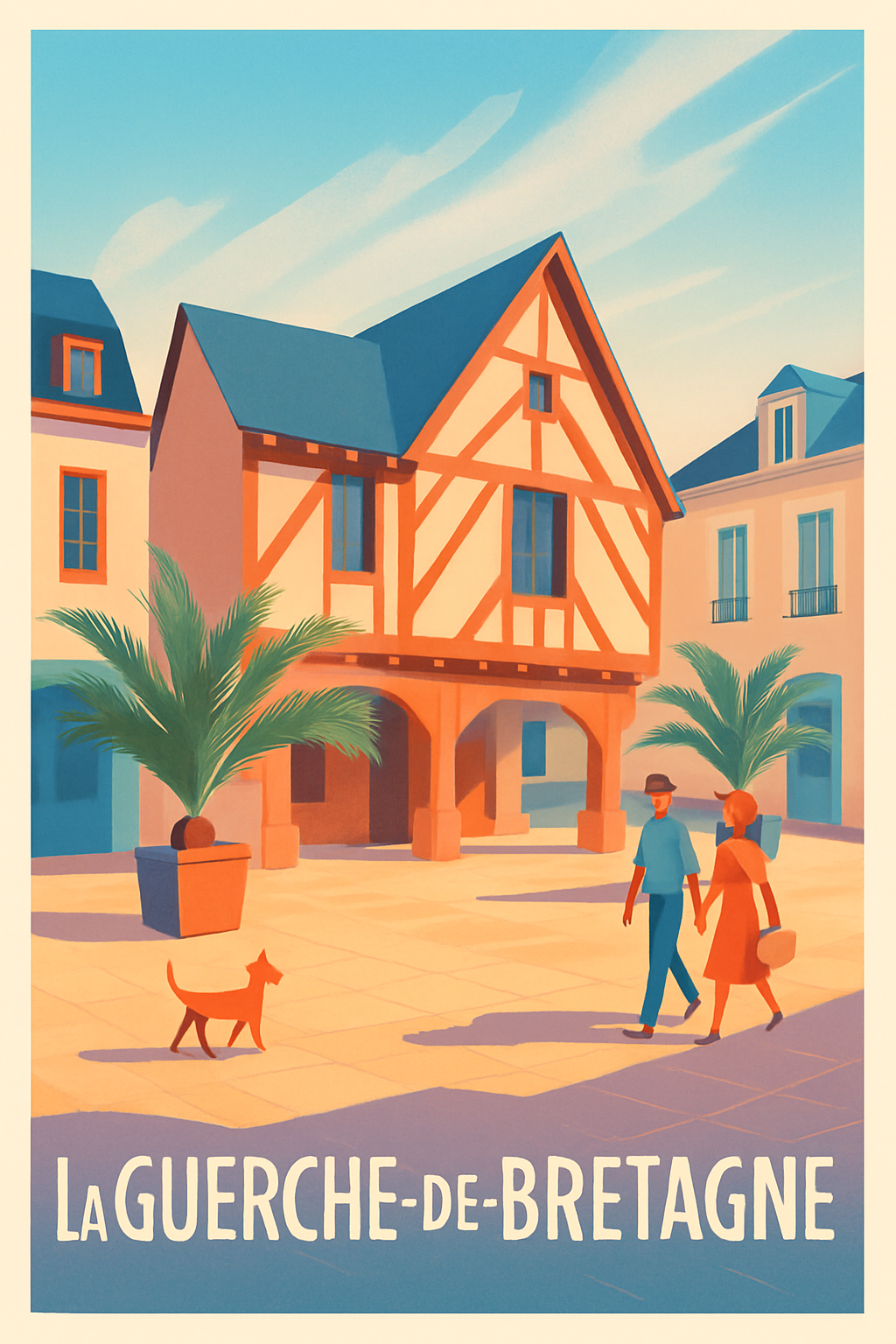 Ille-et-Vilaine France Pas de Cadre / 20 × 30cm Affiche de La Guerche-de-Bretagne - Charme et douceur bretonne