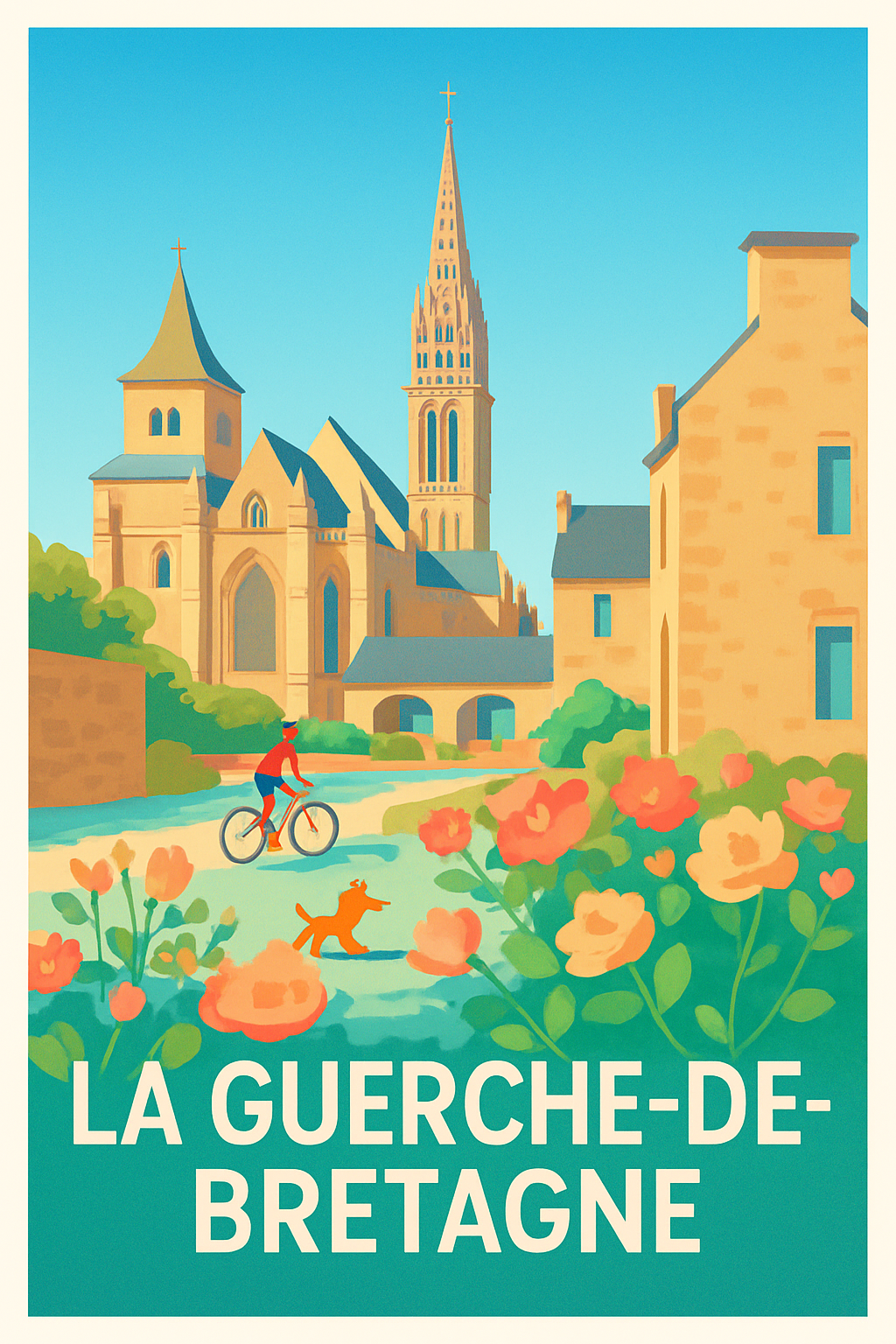 Ille-et-Vilaine France Pas de Cadre / 20 × 30cm Affiche de La Guerche-de-Bretagne - Charme et Douceur Bretonne