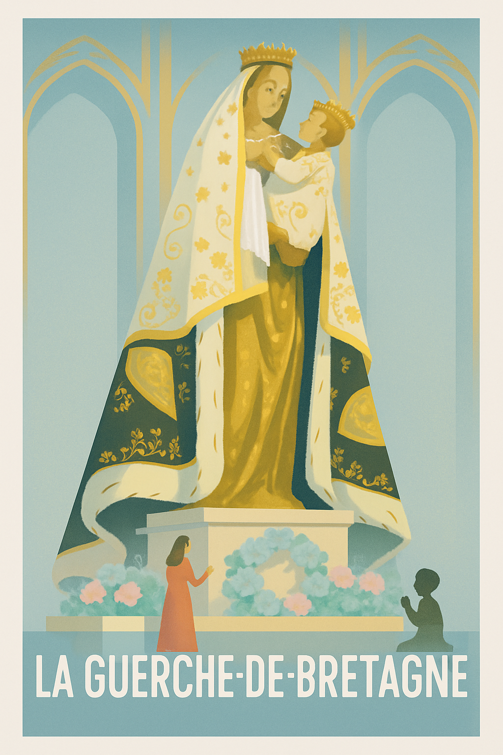 Ille-et-Vilaine France Pas de Cadre / 20 × 30cm Affiche de La Guerche-de-Bretagne - Un lieu de recueillement et d'élégance