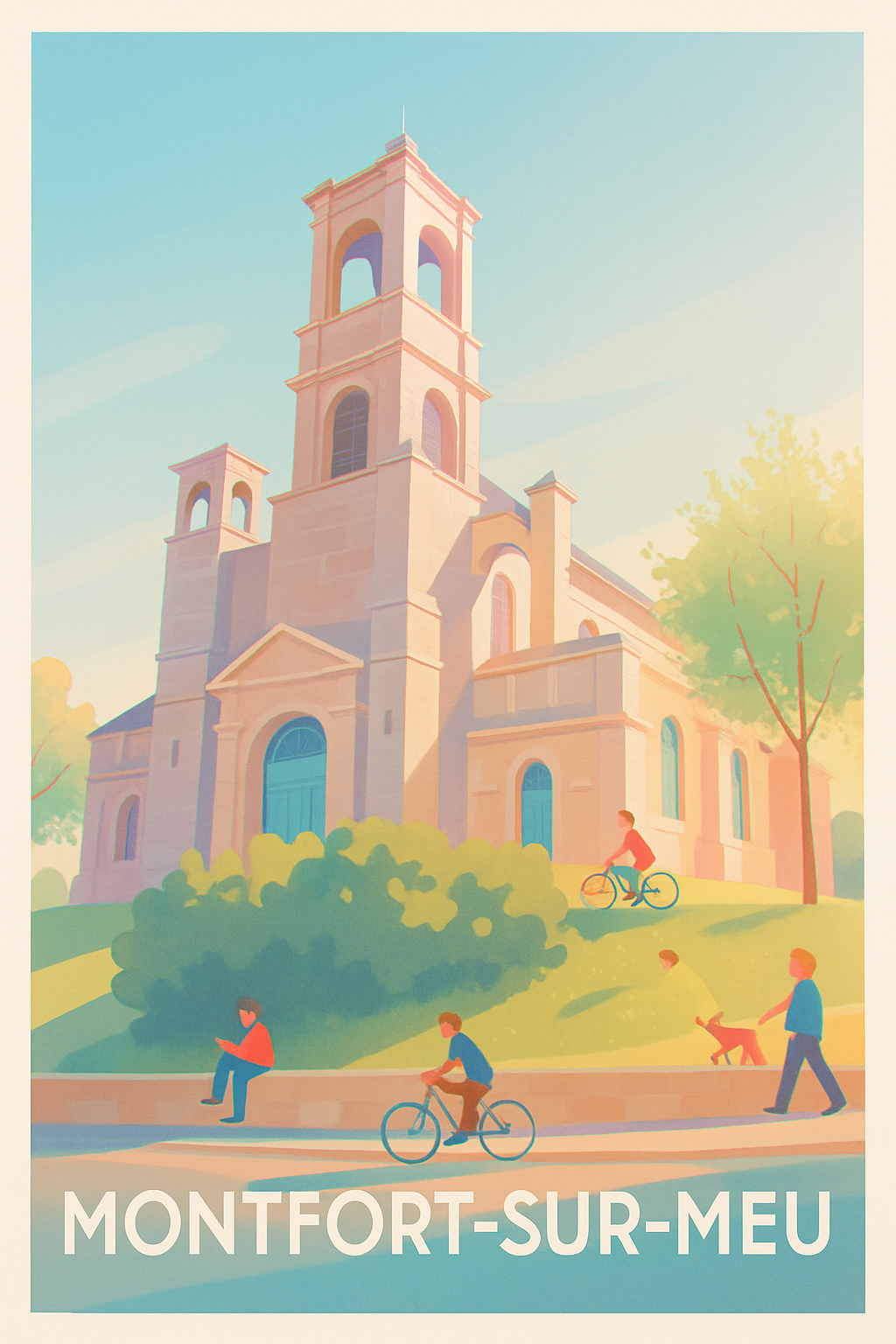 Ille-et-Vilaine France Pas de Cadre / 20 × 30cm Affiche de Montfort-sur-Meu - Charme et sérénité au cœur de la ville