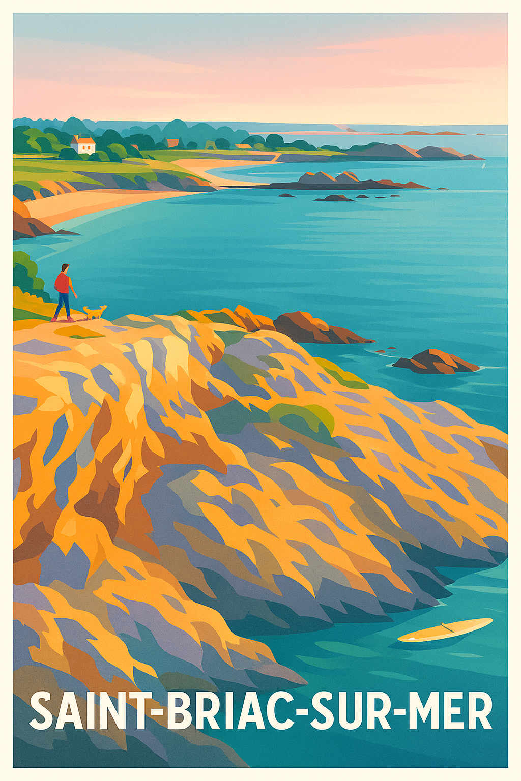 Ille-et-Vilaine France Pas de Cadre / 20 × 30cm Affiche de Saint-Briac-sur-Mer - Évasion et Sérénité Bretonne