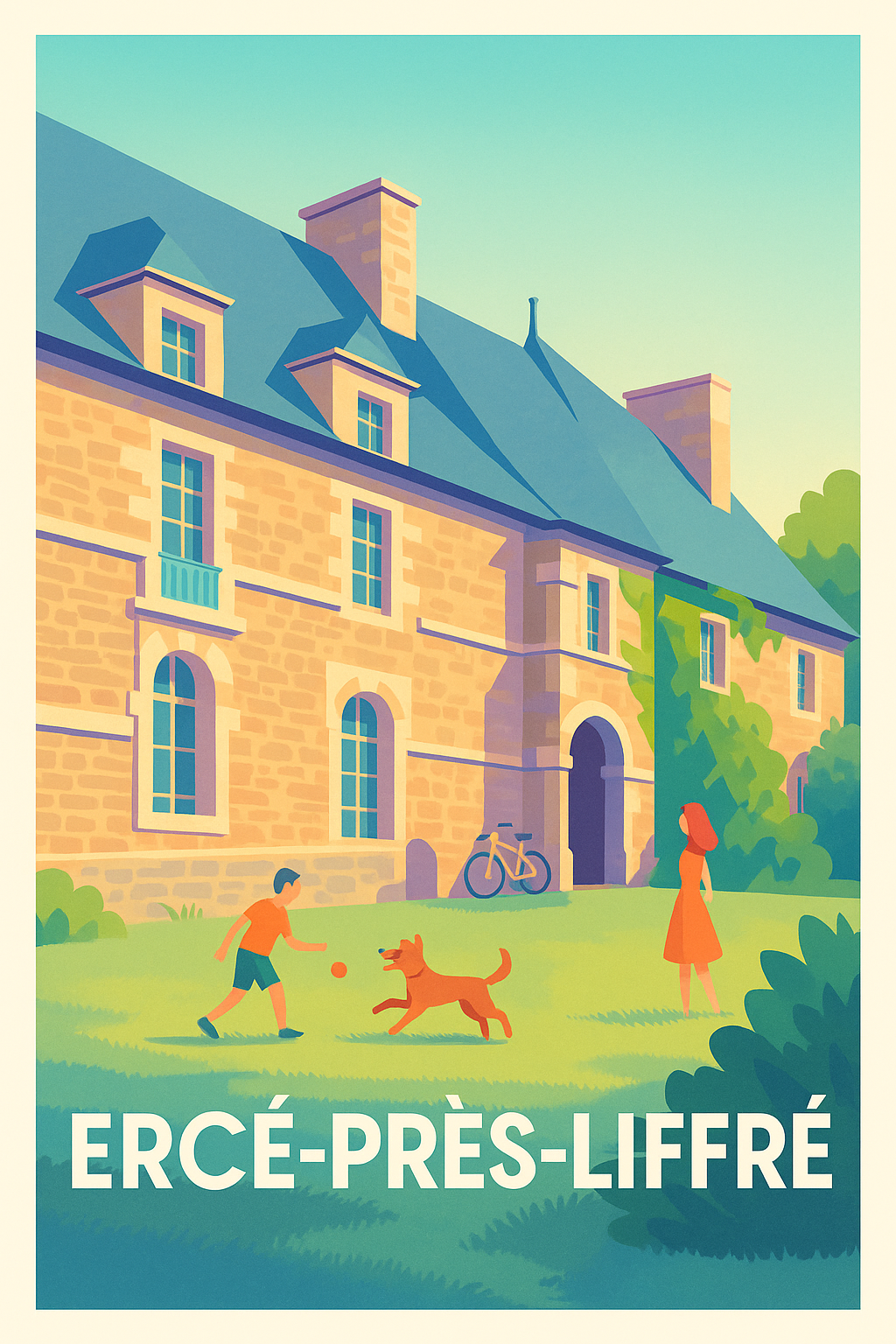 Affiche Ercé-Près-Liffré — Charme et Sérénité en Bretagne · poster d'art de Ercé-Près-Liffré
