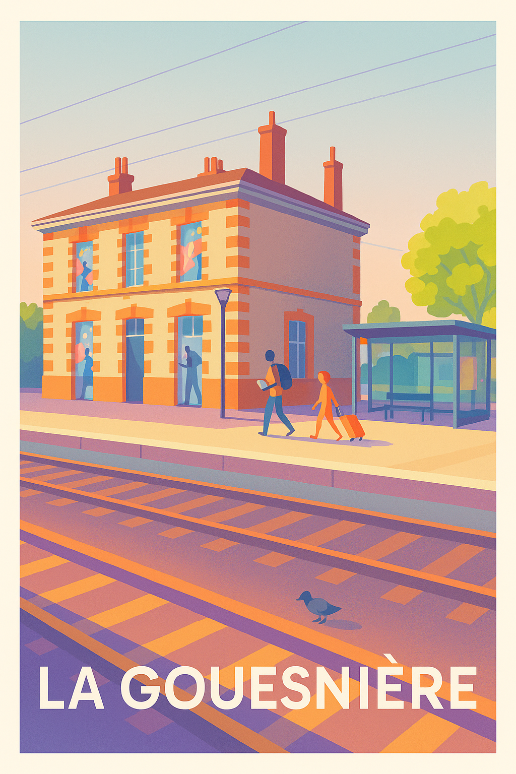 Ille-et-Vilaine France Pas de Cadre / 20 × 30cm Affiche La Gouesnière - Voyage au charme paisible