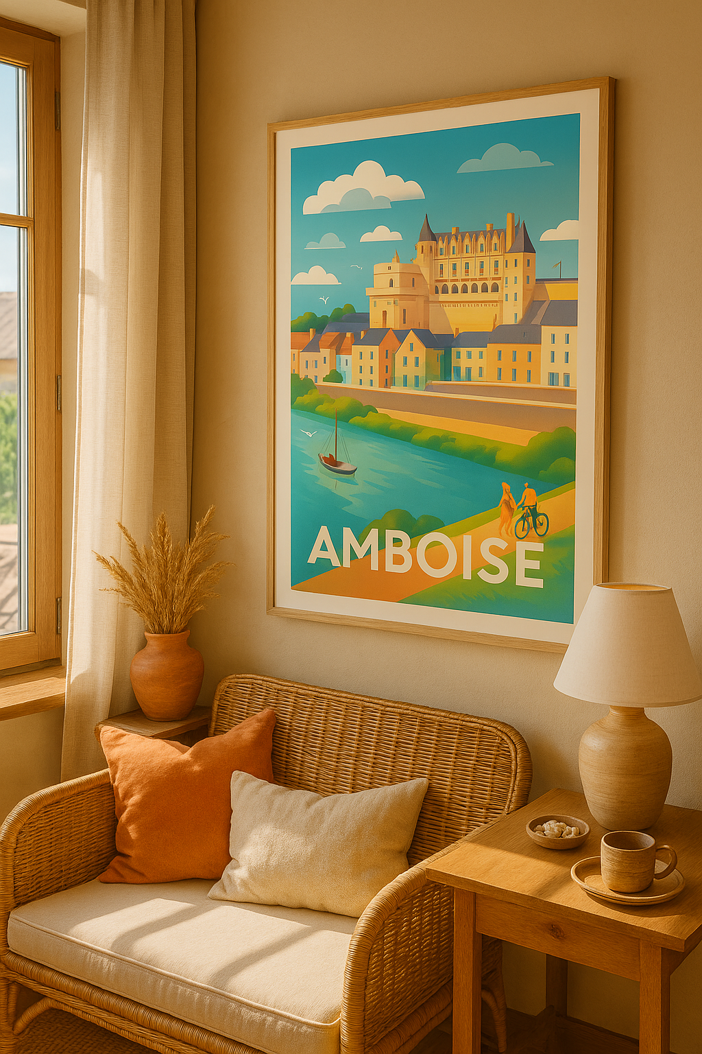 Affiche Amboise — Charme royal sur les bords de Loire · poster d'art de Amboise