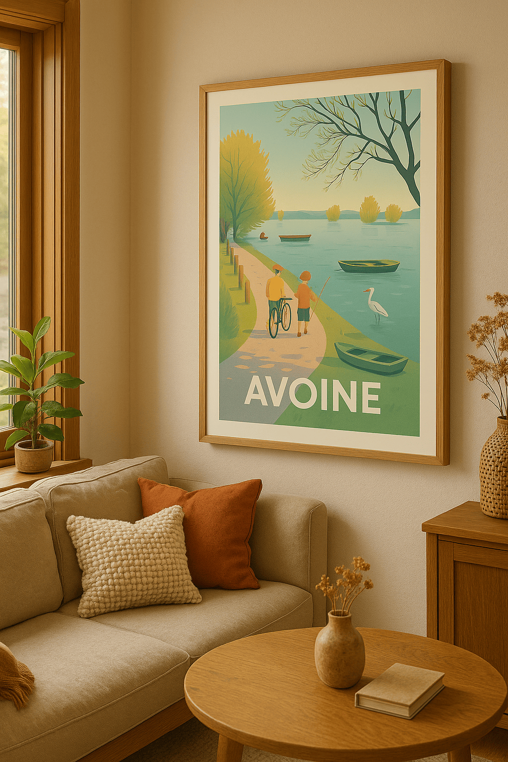 Indre-et-Loire France Affiche de Avoine - Balade bucolique au bord de l'eau