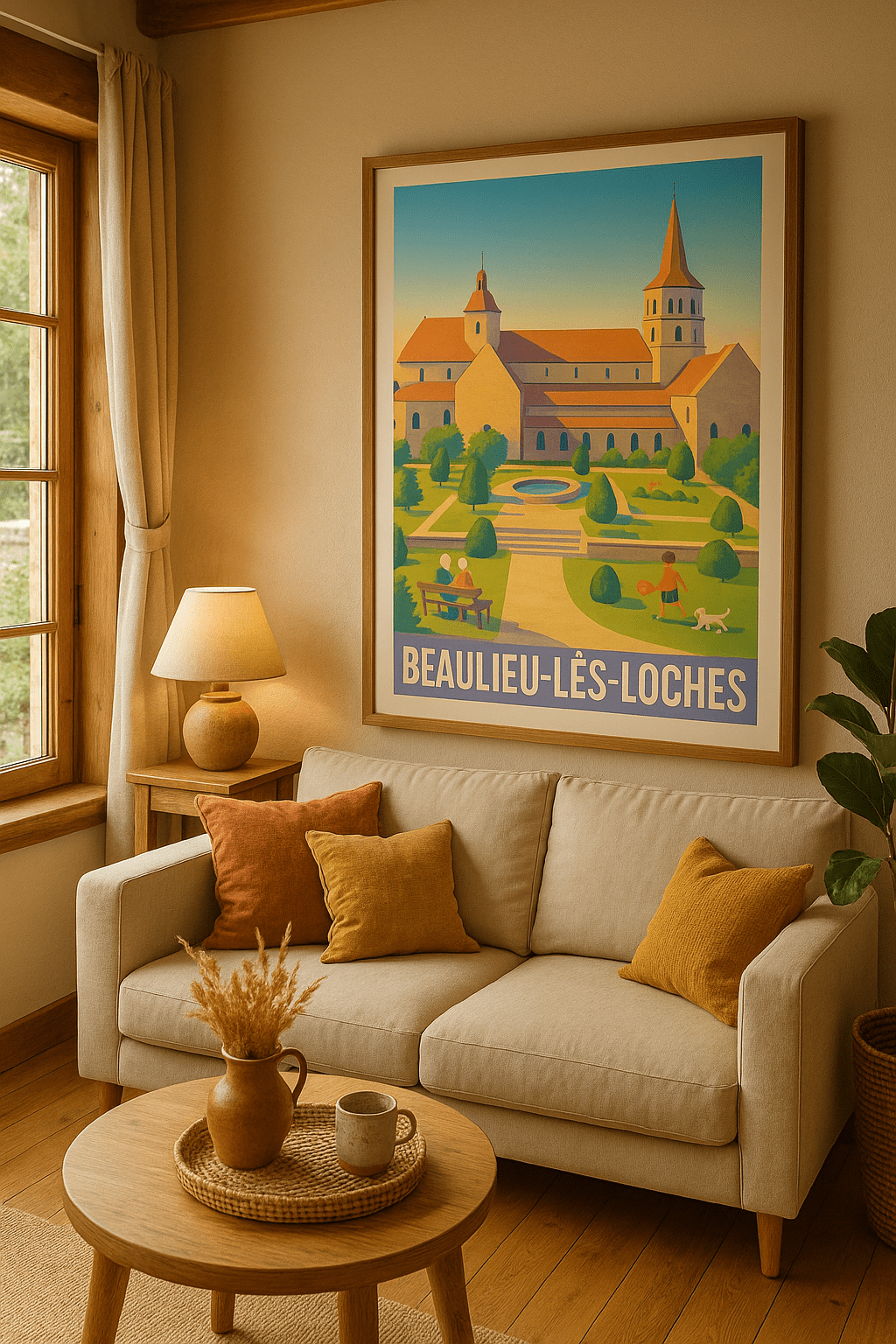 Indre-et-Loire France Affiche de Beaulieu-lès-Loches - Charme et Sérénité Historique