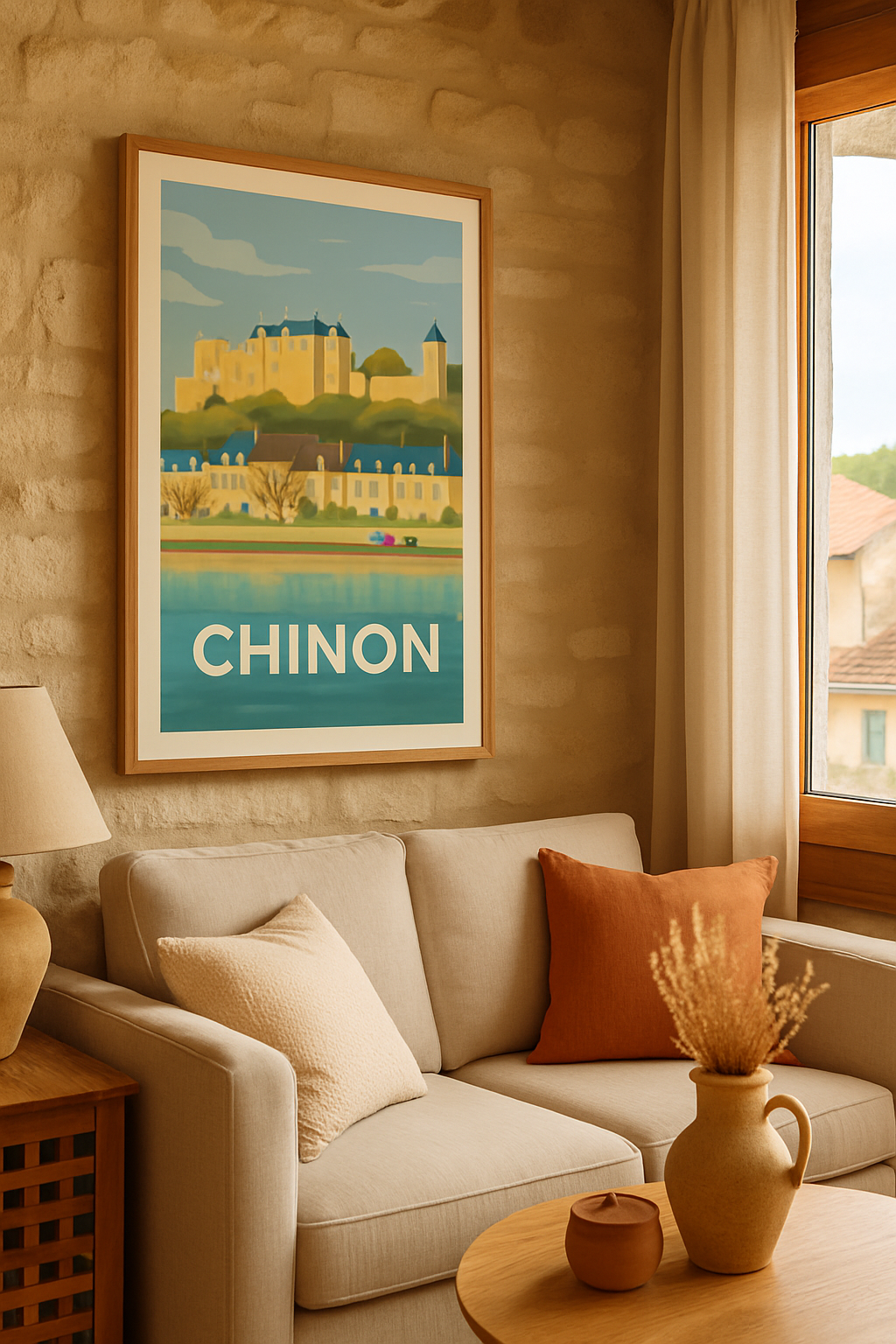Affiche Chinon — Charme et Histoire en bord de Vienne · poster d'art de Chinon
