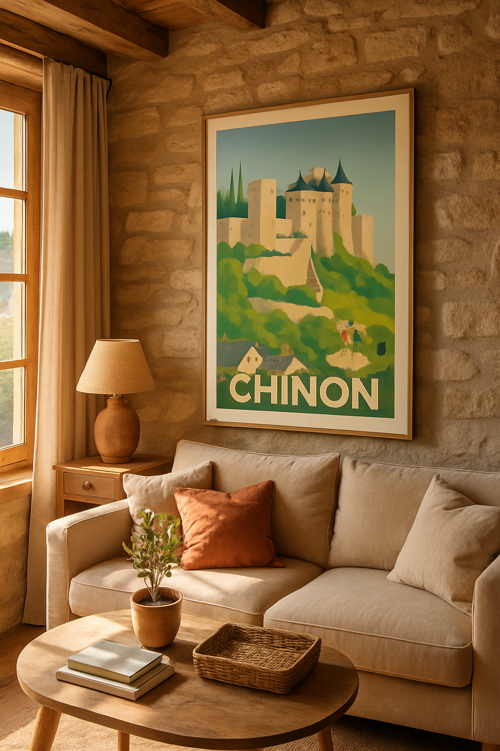 Indre-et-Loire France Affiche de Chinon - Escapade historique au cœur de la forteresse