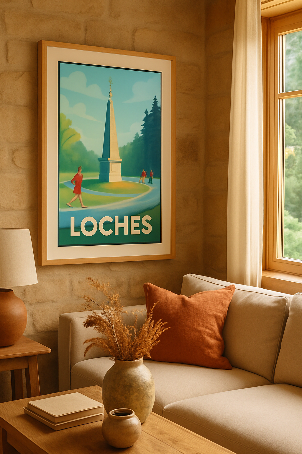 Indre-et-Loire France Affiche de Loches - Harmonie entre nature et patrimoine