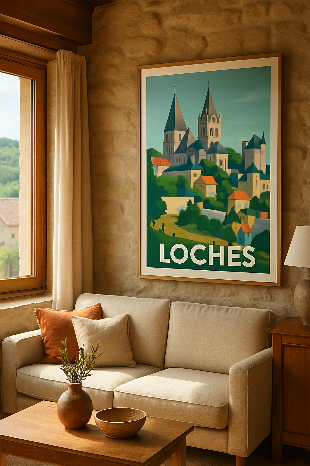Indre-et-Loire France Affiche de Loches - Splendeur médiévale au cœur de la vallée