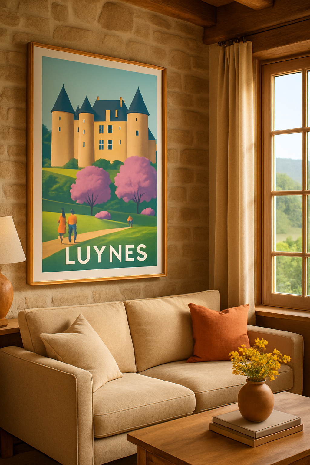 Indre-et-Loire France Affiche de Luynes - Élégance et sérénité au château