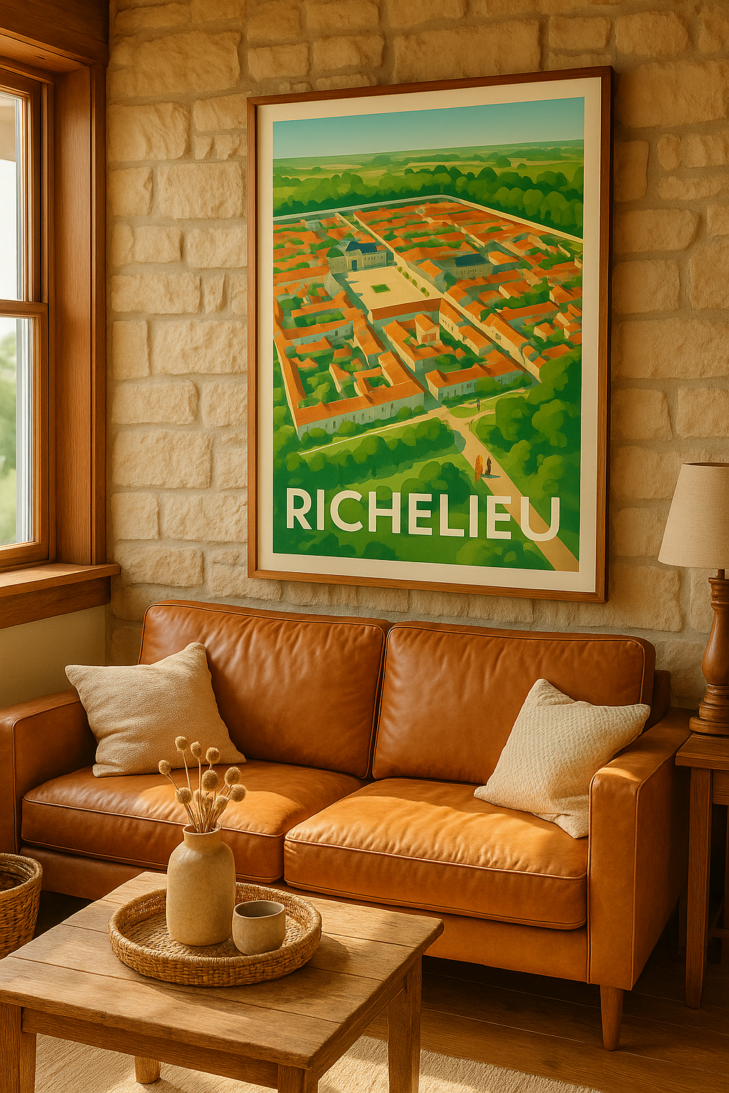 Indre-et-Loire France Affiche de Richelieu - Plongée au cœur d'une cité idéale