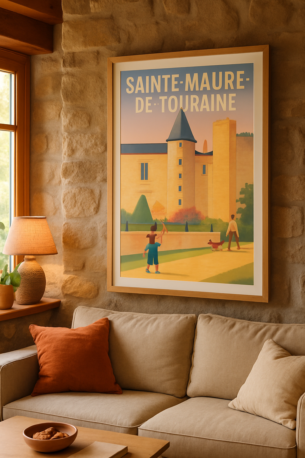 Indre-et-Loire France Affiche de Sainte-Maure-de-Touraine - Charme et douceur de la Touraine