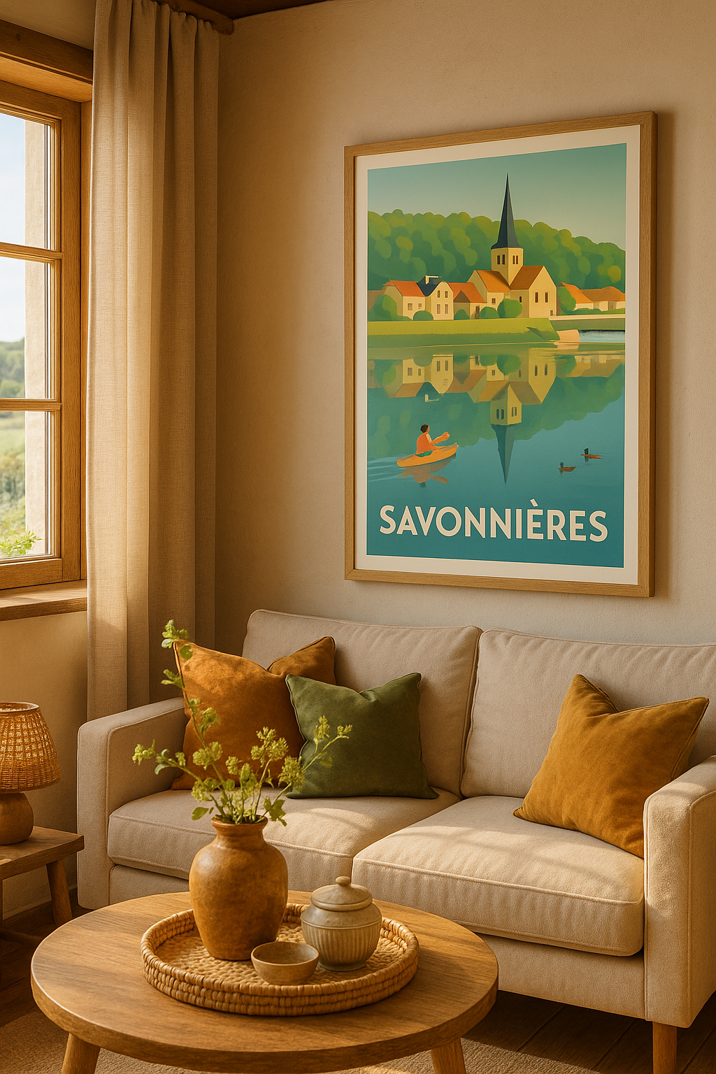 Indre-et-Loire France Affiche de Savonnières - Sérénité au fil de l'eau