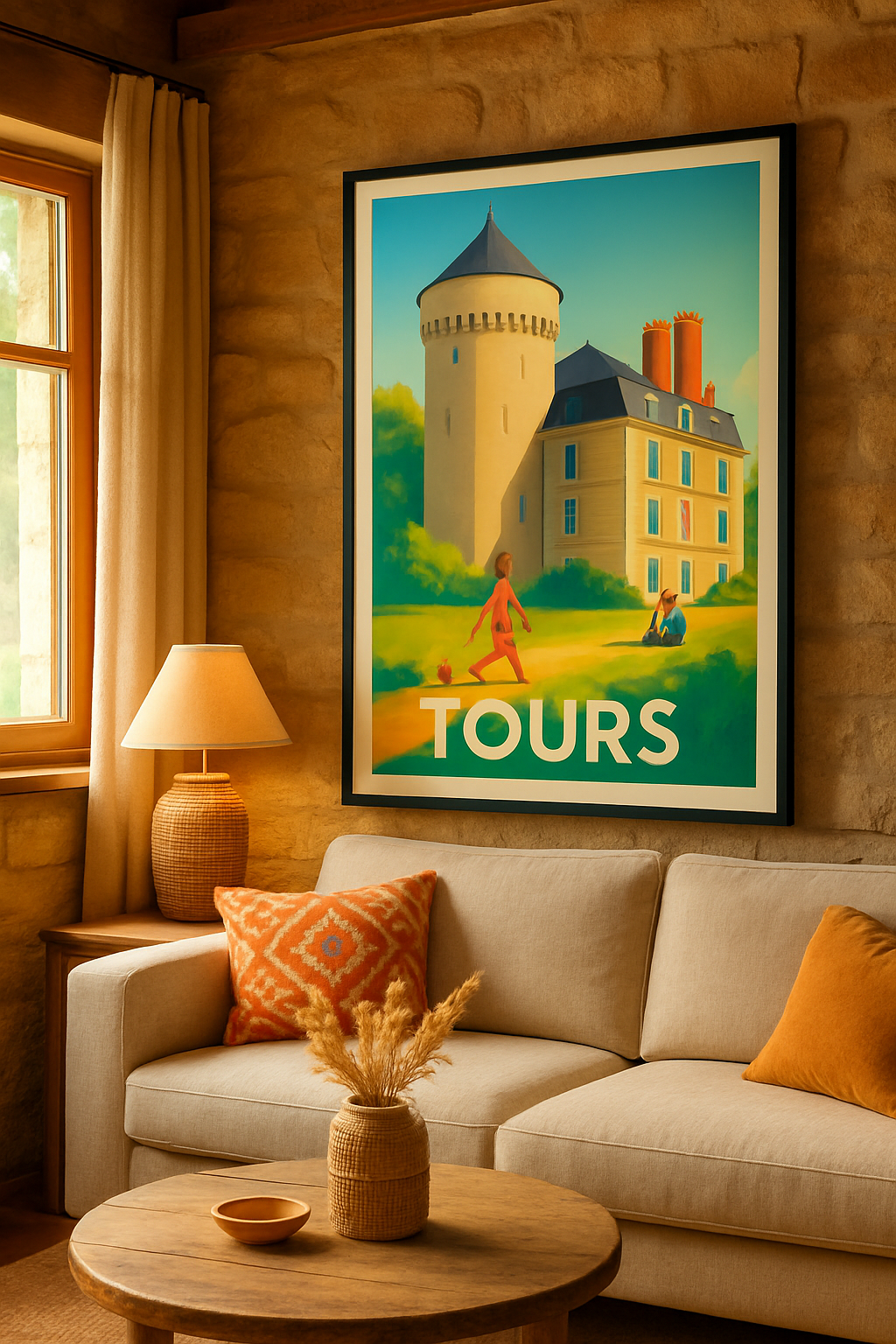 Affiche Tours — Balade en douceur au cœur de l'histoire · poster d'art de Tours