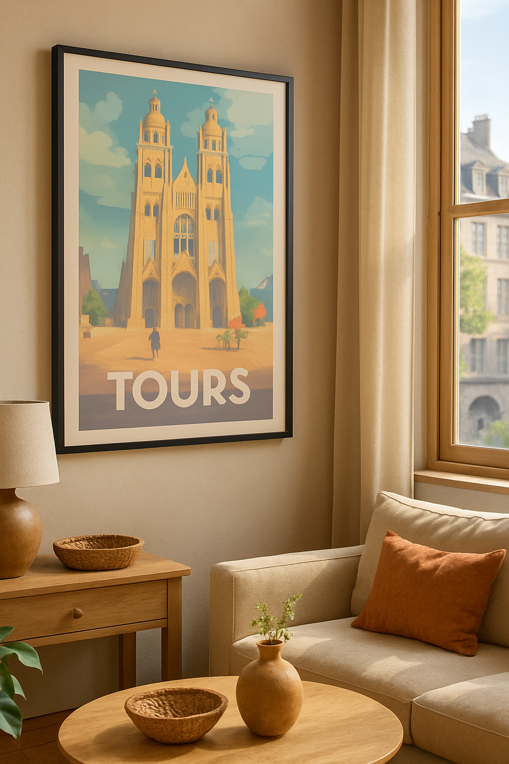 Affiche Tours — L'élégance gothique au cœur de la ville · poster d'art de Tours