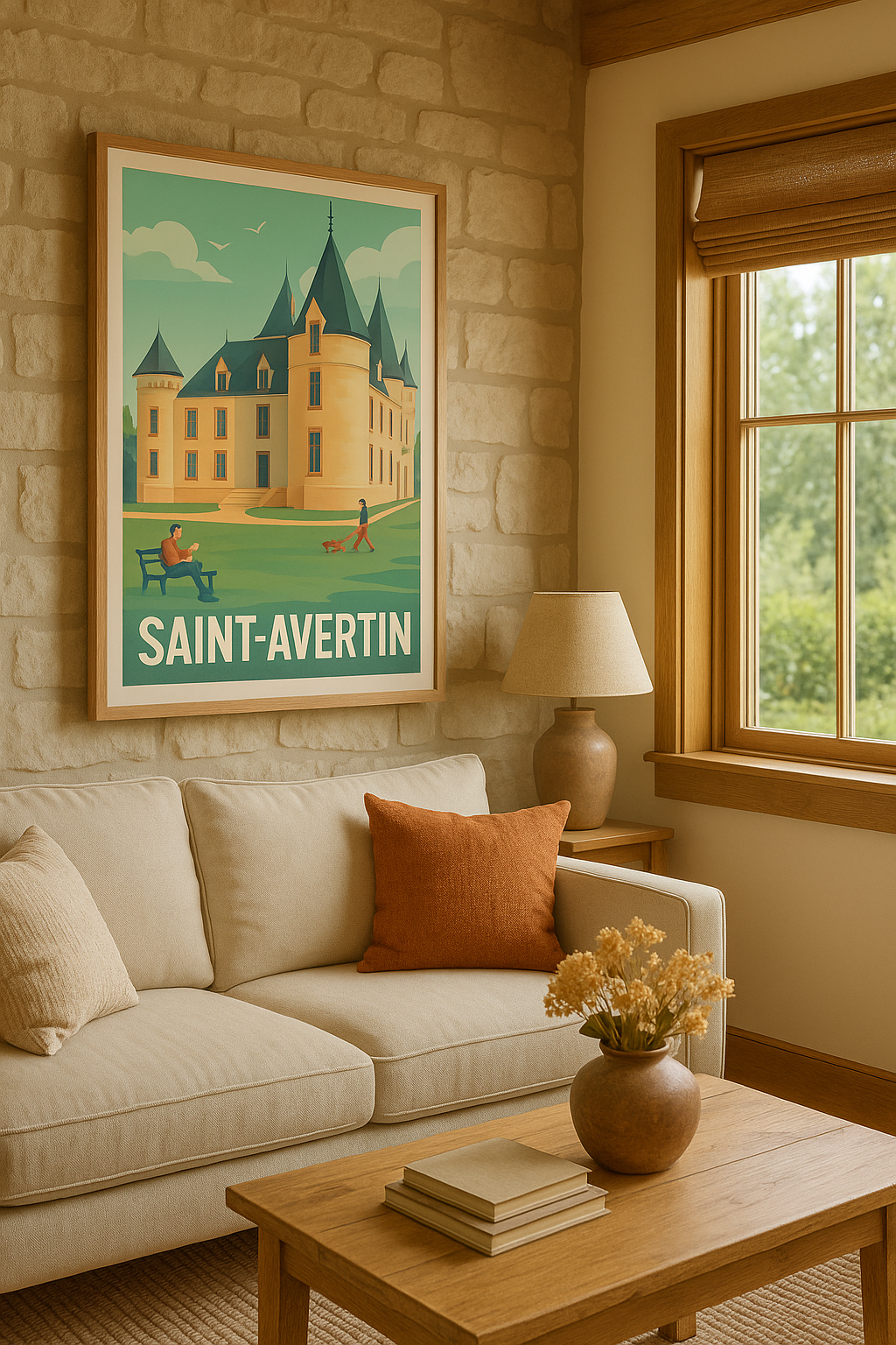 Affiche Saint-Avertin — Charme et sérénité au château · poster d'art de Saint-Avertin