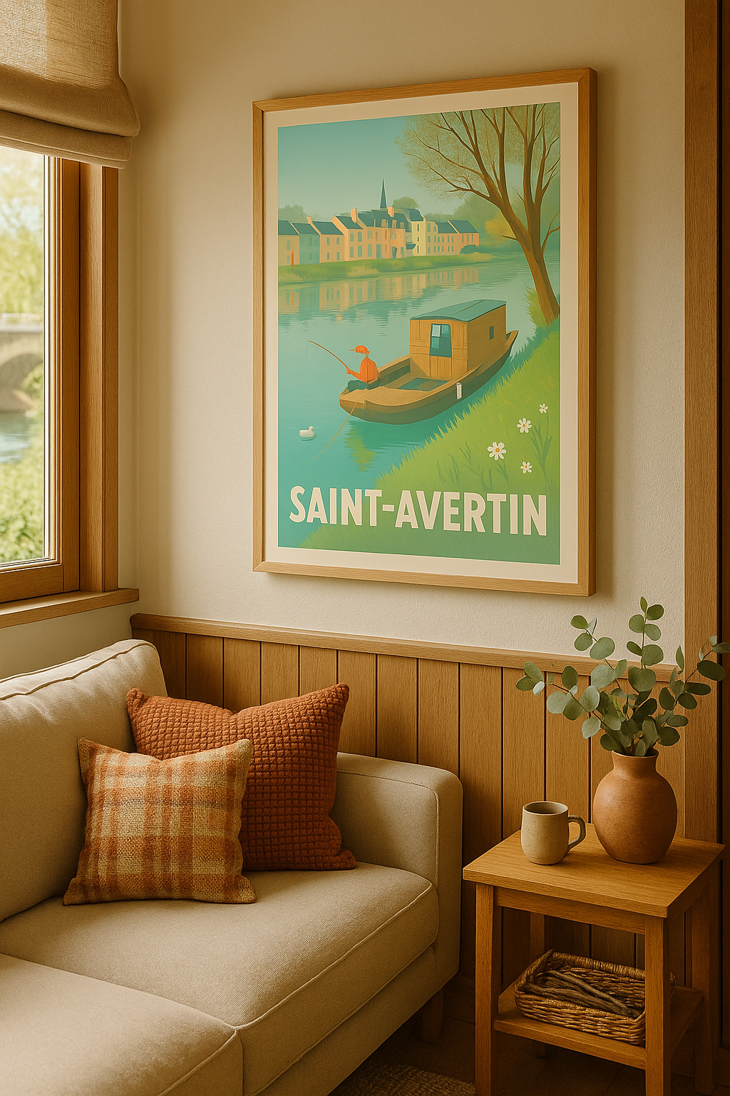 Indre-et-Loire France Affiche Saint-Avertin - Douceur de vie au fil de l'eau