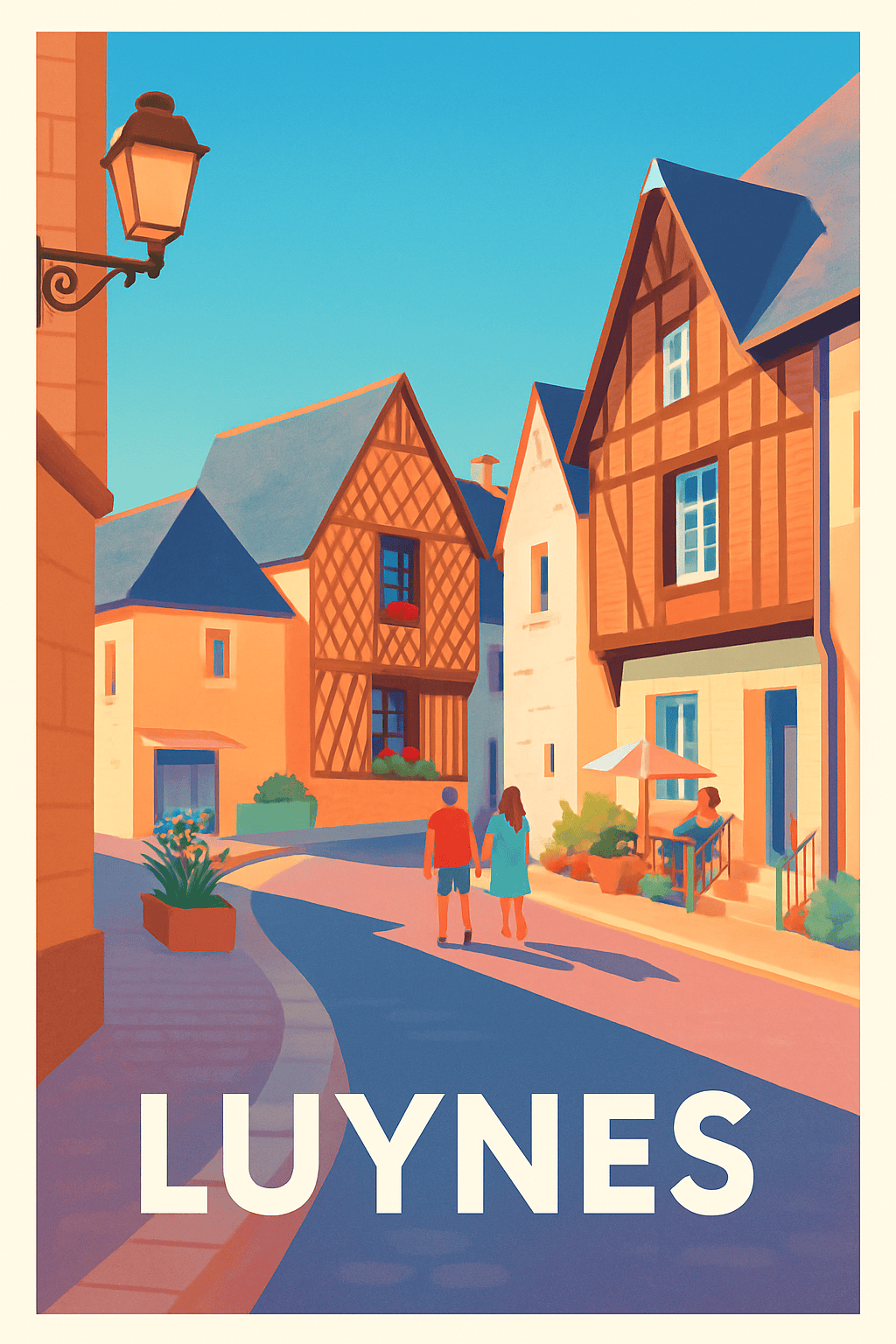 Indre-et-Loire France Pas de Cadre / 20 × 30cm Affiche de Luynes - Balade au cœur d'un village pittoresque