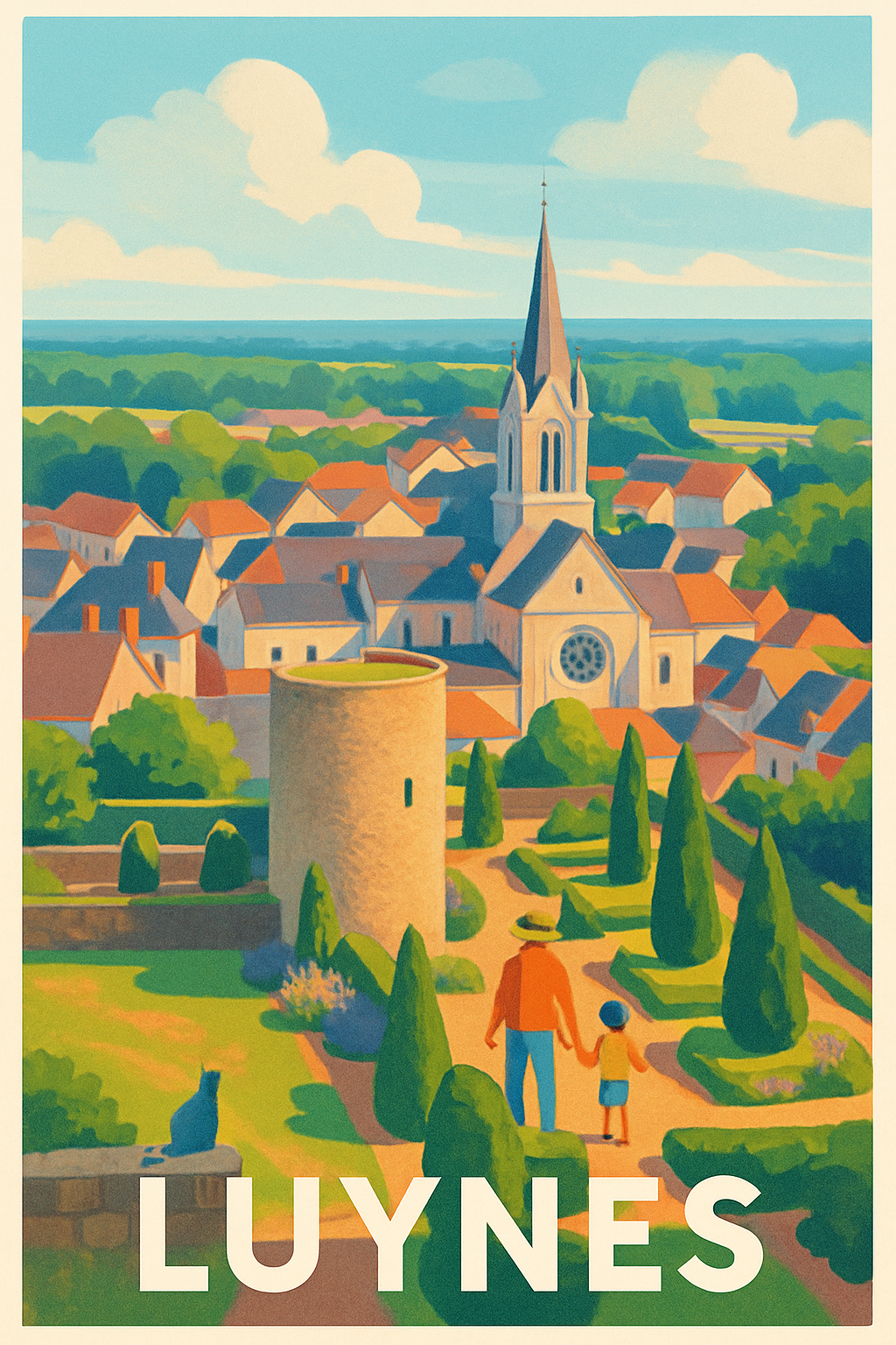 Affiche Luynes — Promenade bucolique au cœur du village · poster d'art de Luynes