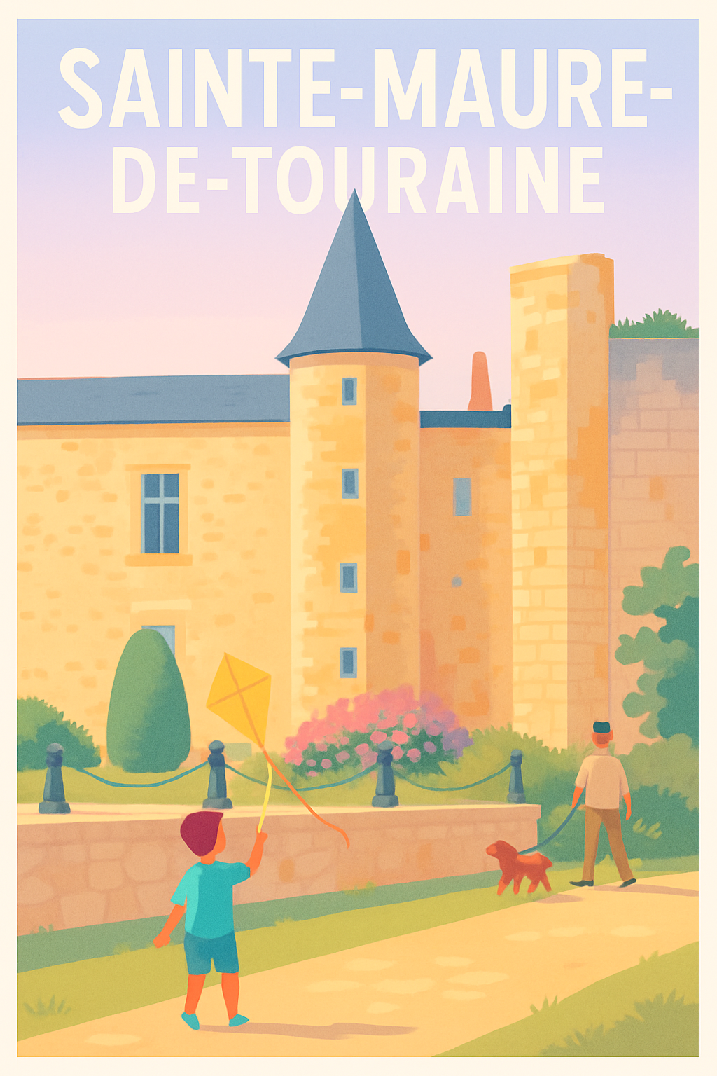 Indre-et-Loire France Pas de Cadre / 20 × 30cm Affiche de Sainte-Maure-de-Touraine - Charme et douceur de la Touraine