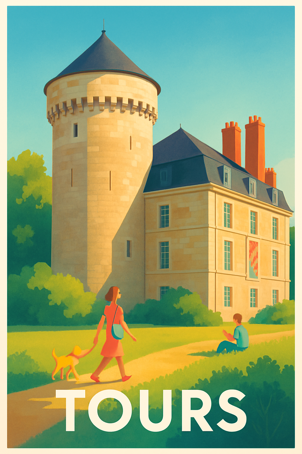 Affiche Tours — Balade en douceur au cœur de l'histoire · poster d'art de Tours