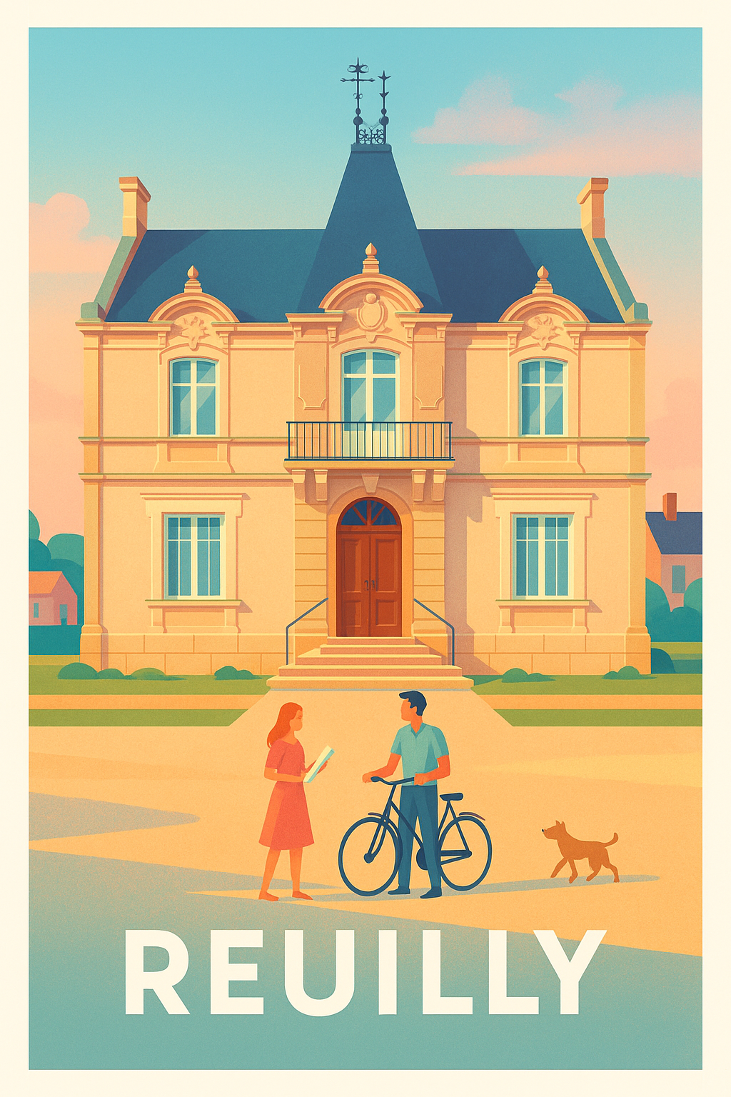 Indre France Pas de Cadre / 20 × 30cm Affiche Reuilly - Charme et élégance à la française