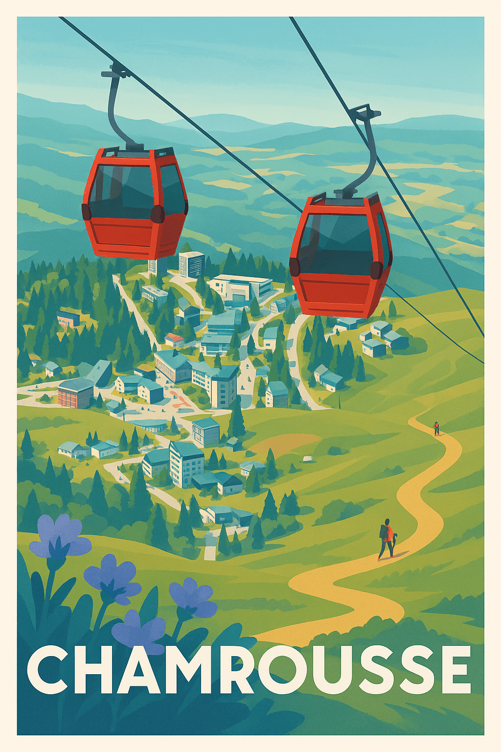 Isère France Affiche de Chamrousse - Évasion en altitude au cœur des Alpes