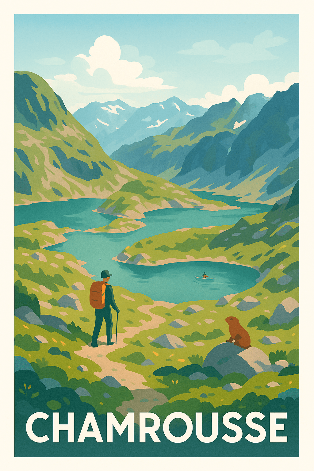 Affiche Chamrousse — Évasion et randonnée en montagne · poster d'art de Chamrousse