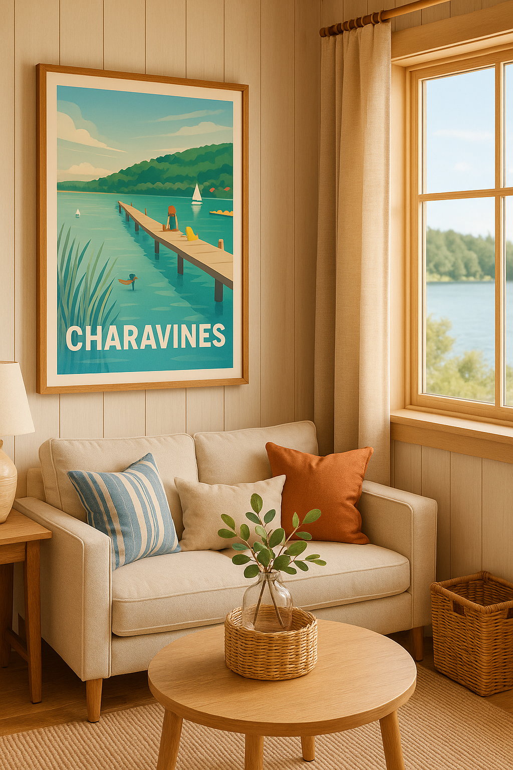 Affiche Charavines — Évasion paisible au bord du lac · poster d'art de Charavines
