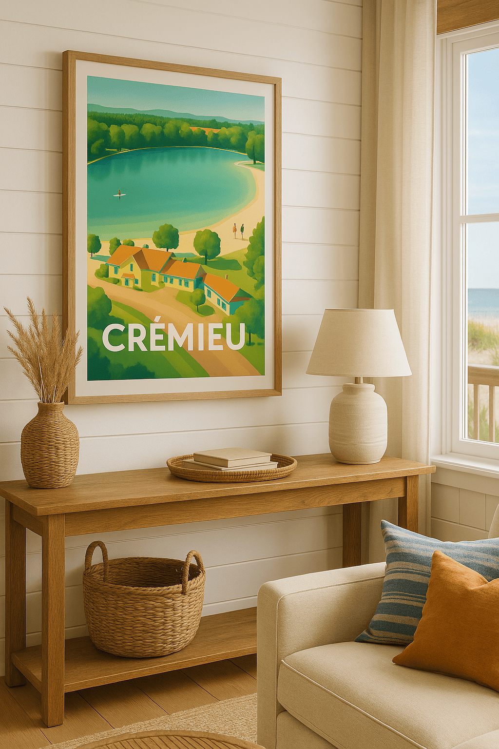 Isère France Affiche de Crémieu - Évasion au bord de l'eau paisible