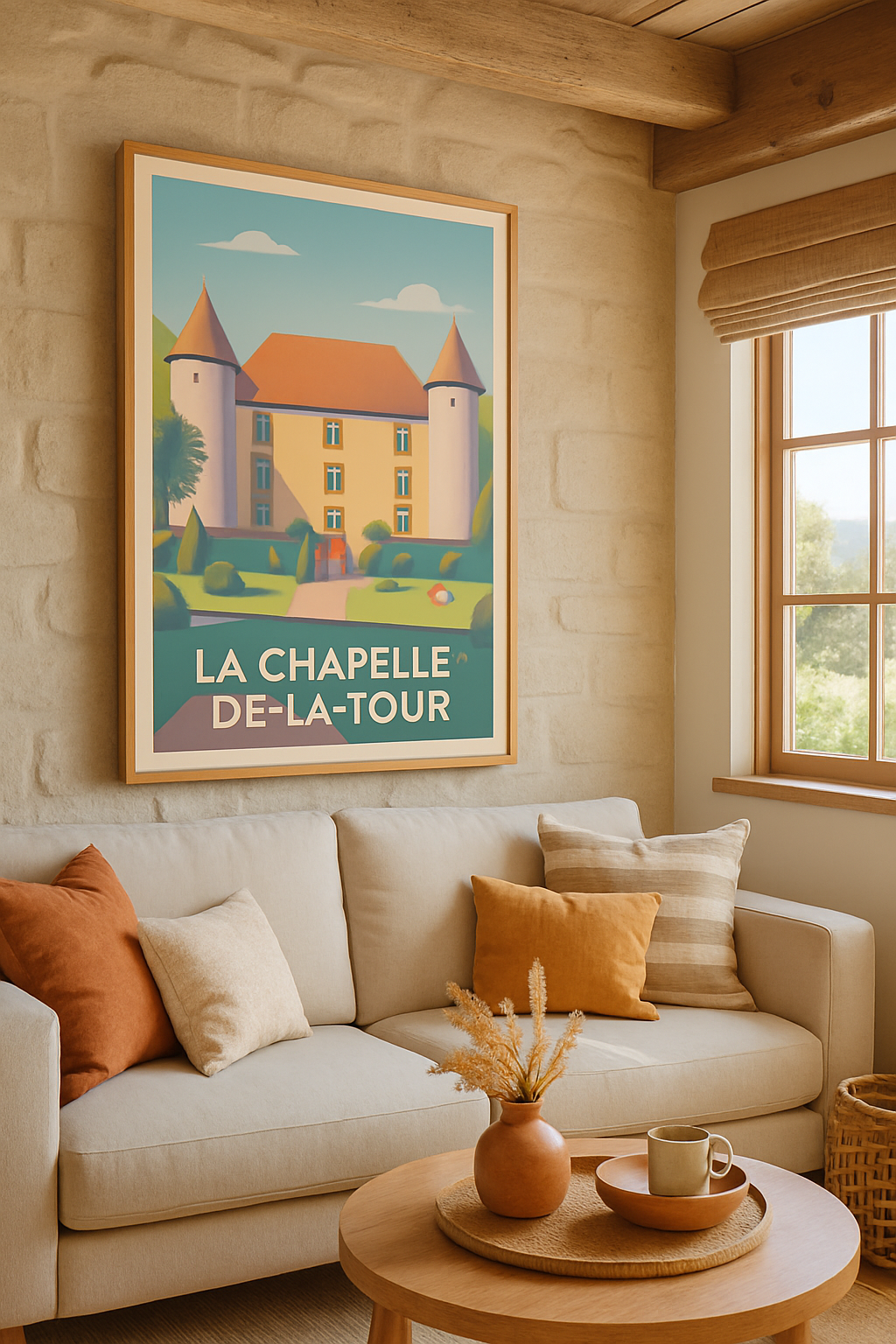 Isère France Affiche de La Chapelle-de-la-Tour - Un voyage au cœur d'un château paisible
