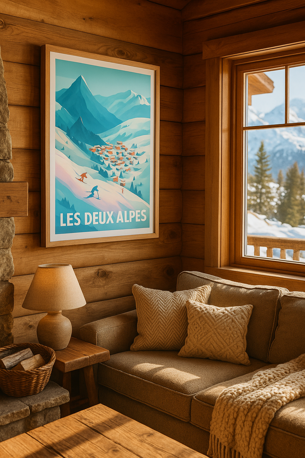 Affiche Les Deux Alpes — Évasion et ski grandeur nature · poster d'art de Les Deux Alpes