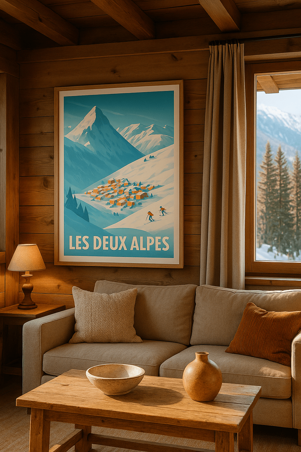 Affiche Les Deux Alpes — Évasion hivernale au cœur des sommets · poster d'art de Les Deux Alpes