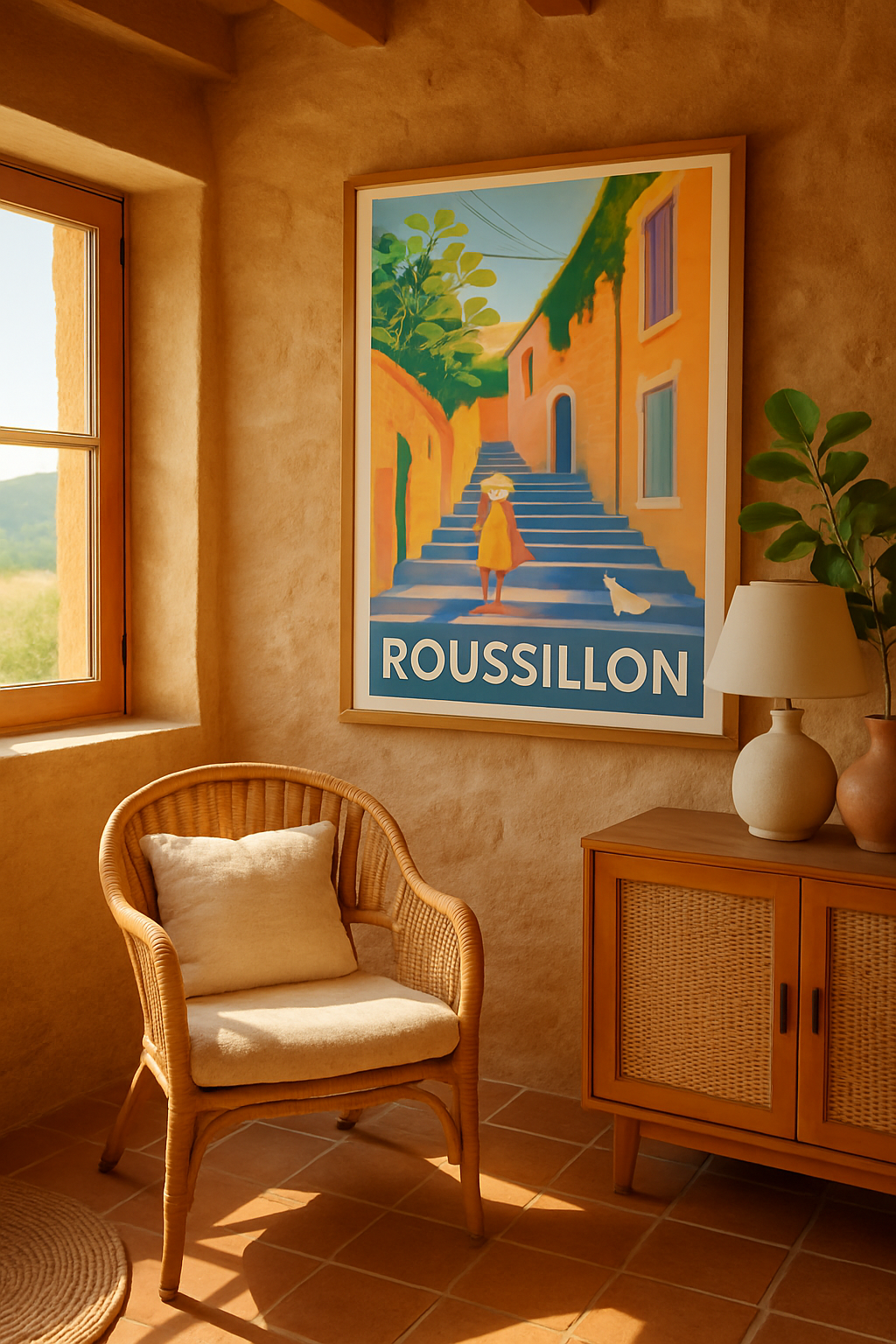 Isère France Affiche de Roussillon - Escapade lumineuse au cœur du village