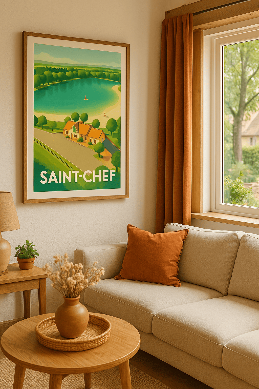 Isère France Affiche de Saint-Chef - Tranquillité au bord de l'eau
