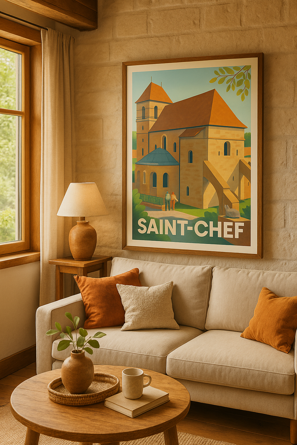 Isère France Affiche de Saint-Chef - Un trésor architectural au cœur de la nature