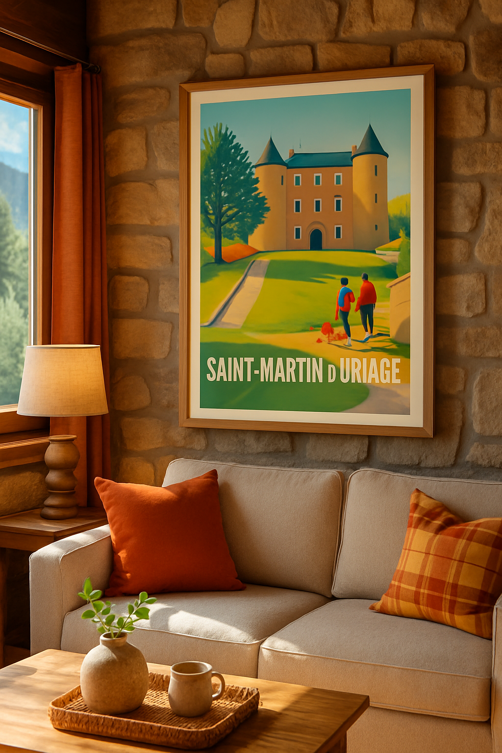 Isère France Affiche de Saint-Martin-d'Uriage - Une balade au pied du château