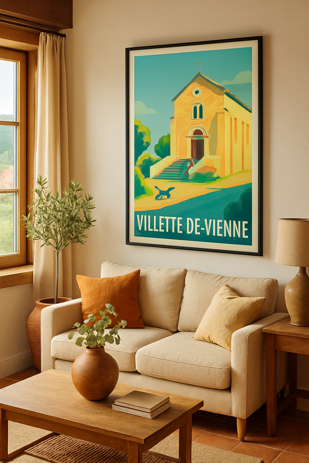 Affiche Villette-de-Vienne — Charme et Sérénité en Plein Cœur · poster d'art de Villette-de-Vienne