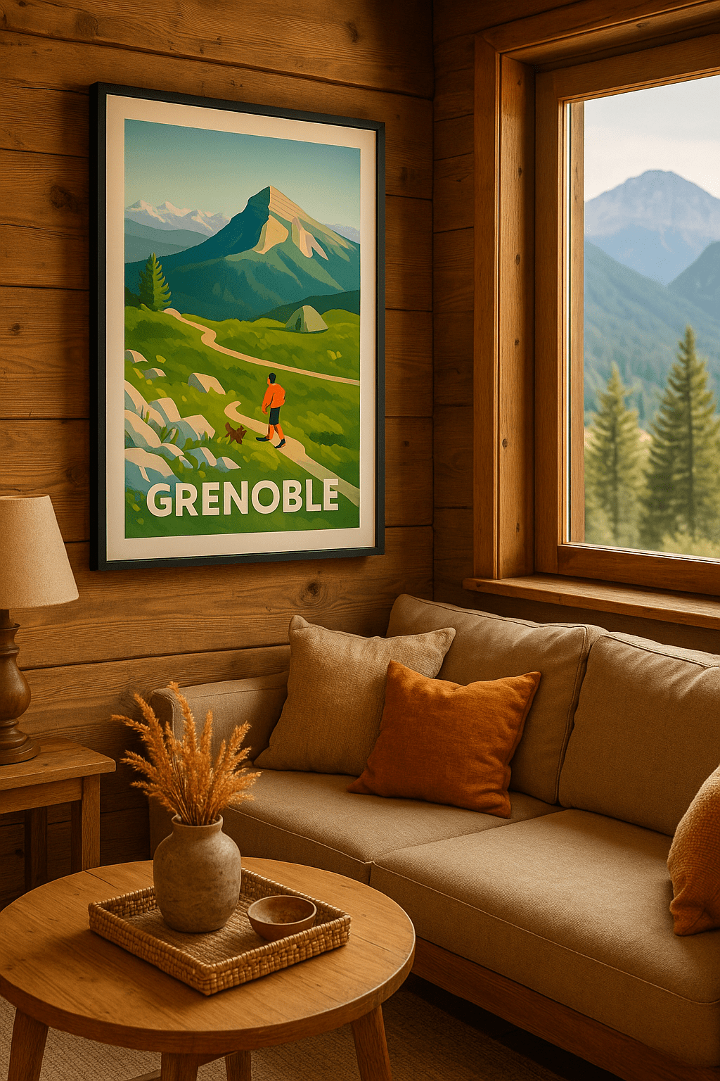 Affiche Grenoble - Au cœur des sentiers alpins - Afich