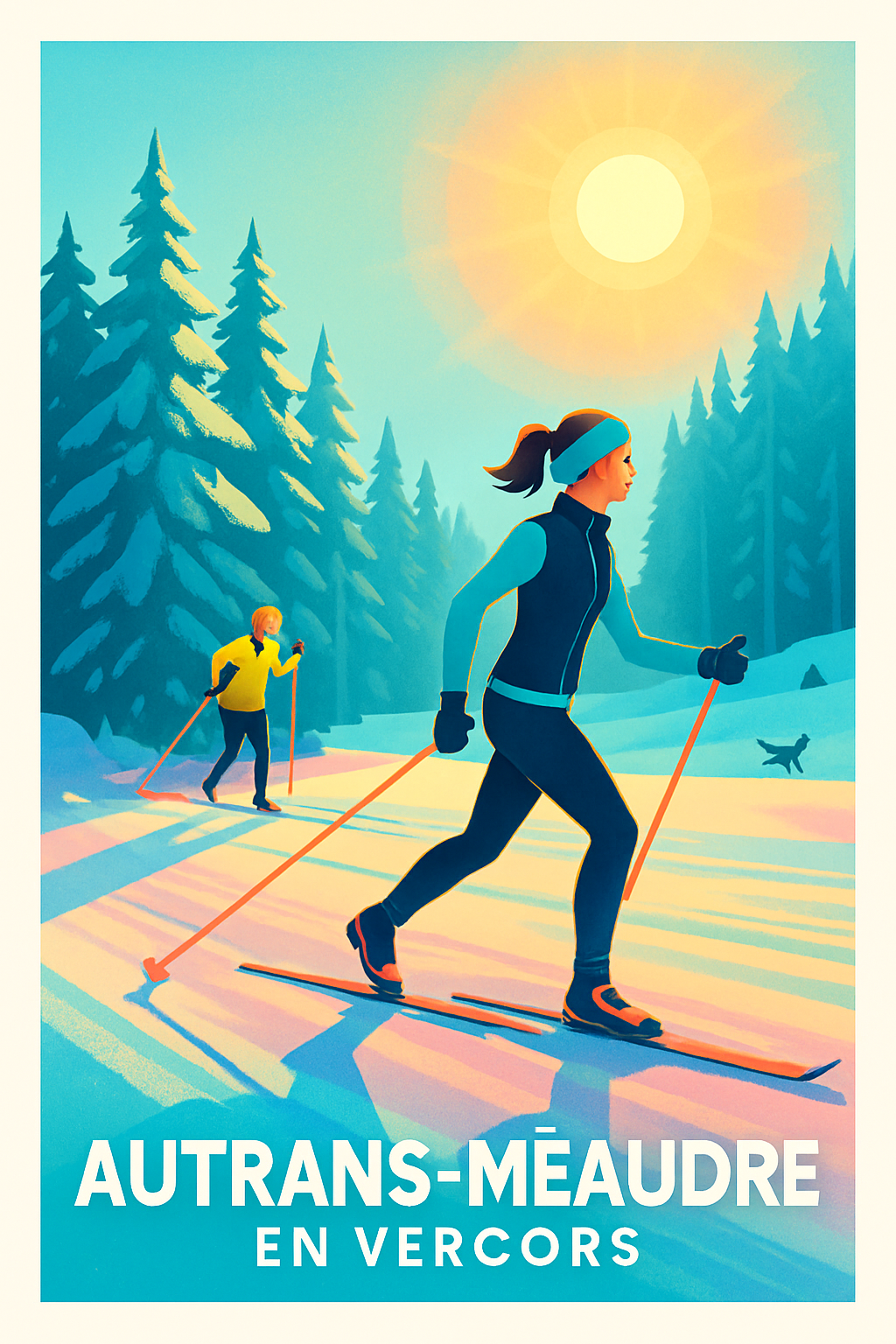 Affiche Autrans-Méaudre — Plaisir et nature en Vercors · poster d'art de Autrans-Méaudre