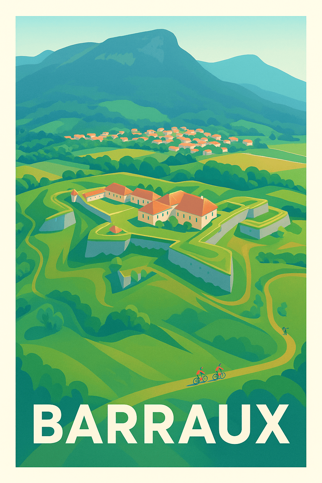 Isère France Pas de Cadre / 20 × 30cm Affiche de Barraux - L'évasion verte au pied du fort